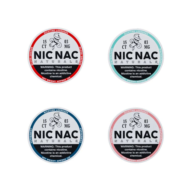 3mg Nic Nac Naturals Nicotine - 15 Lozenge Tablets - Flavour: Peppermint