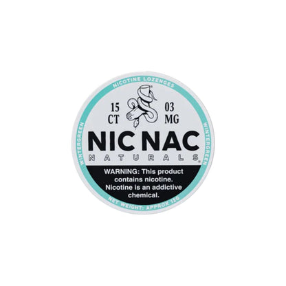 3mg Nic Nac Naturals Nicotine - 15 Lozenge Tablets (Buy 2 Get 1 Free) - Flavour: Peppermint