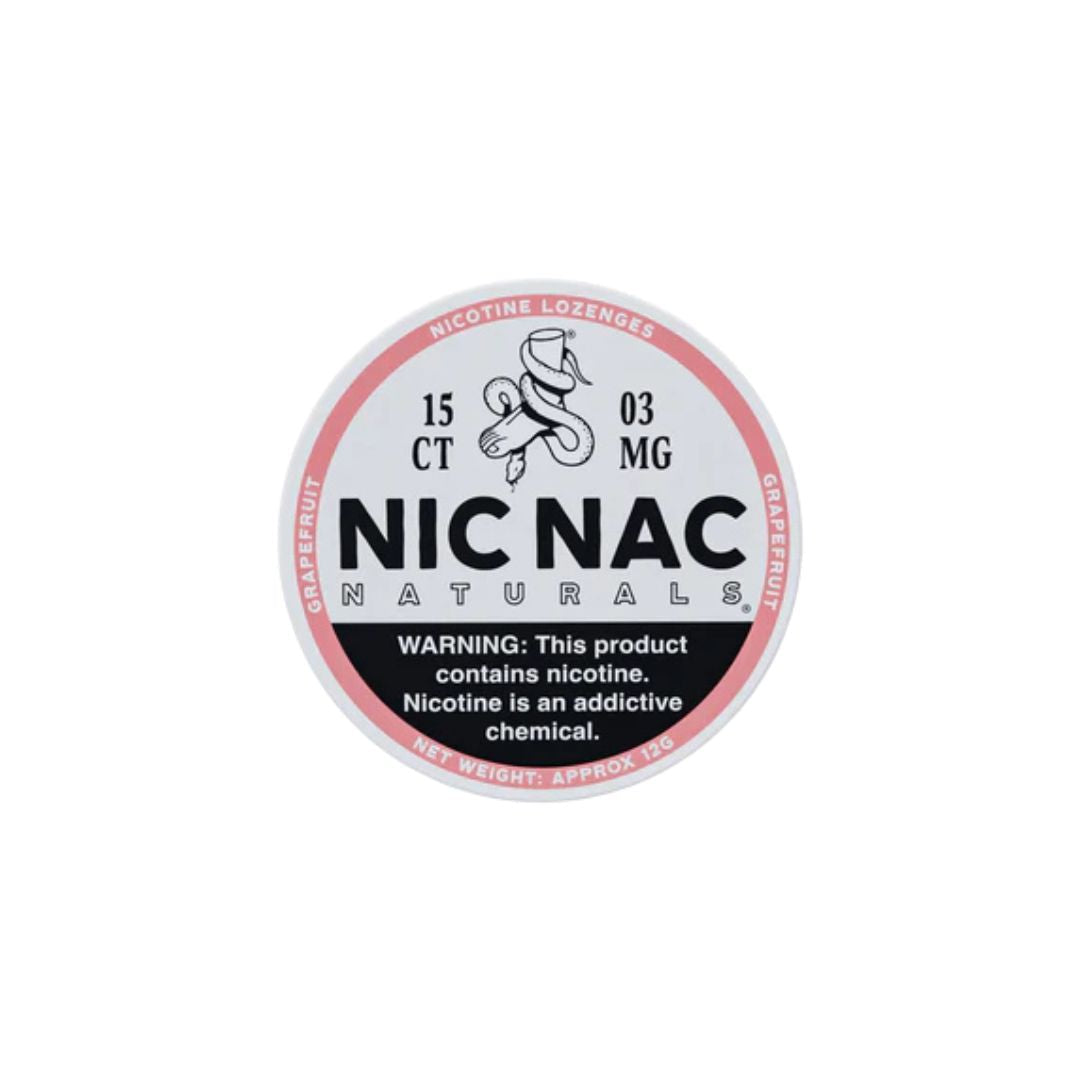 3mg Nic Nac Naturals Nicotine - 15 Lozenge Tablets - Flavour: Grapefruit