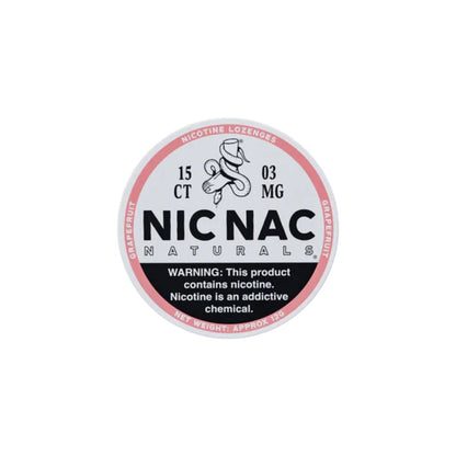 3mg Nic Nac Naturals Nicotine - 15 Lozenge Tablets - Flavour: Grapefruit