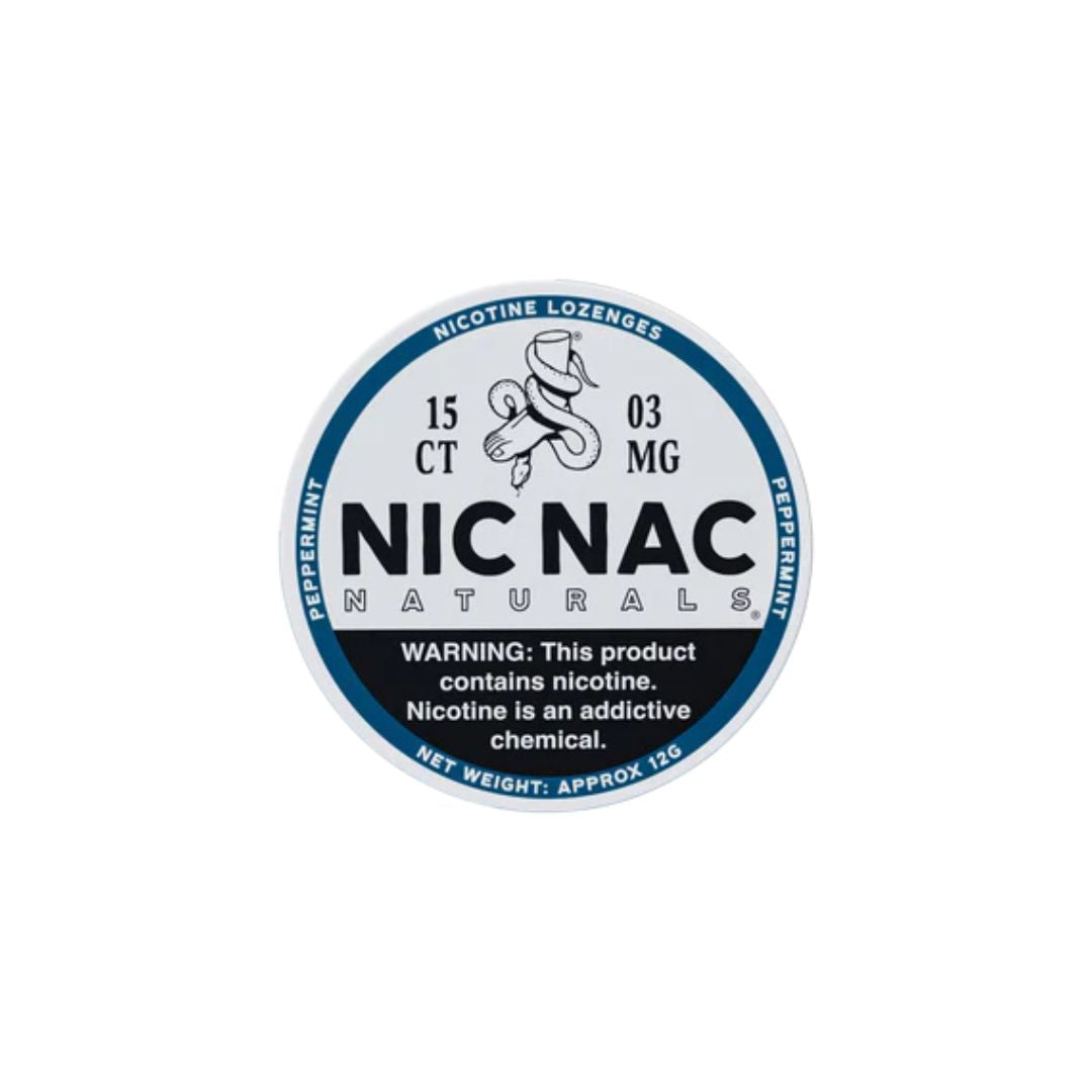 3mg Nic Nac Naturals Nicotine - 15 Lozenge Tablets (Buy 2 Get 1 Free) - Flavour: Peppermint