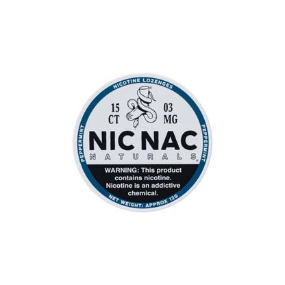 3mg Nic Nac Naturals Nicotine - 15 Lozenge Tablets (Buy 2 Get 1 Free) - Flavour: Peppermint