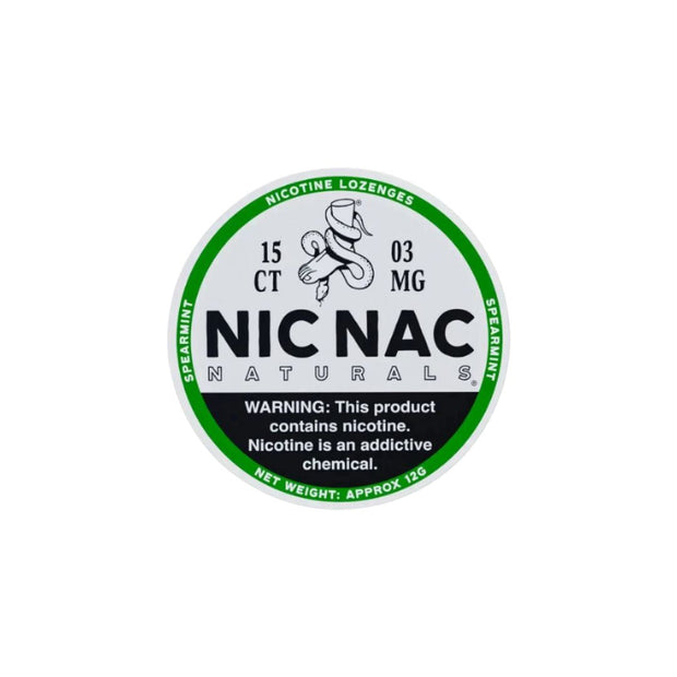 3mg Nic Nac Naturals Nicotine - 15 Lozenge Tablets - Flavour: Peppermint