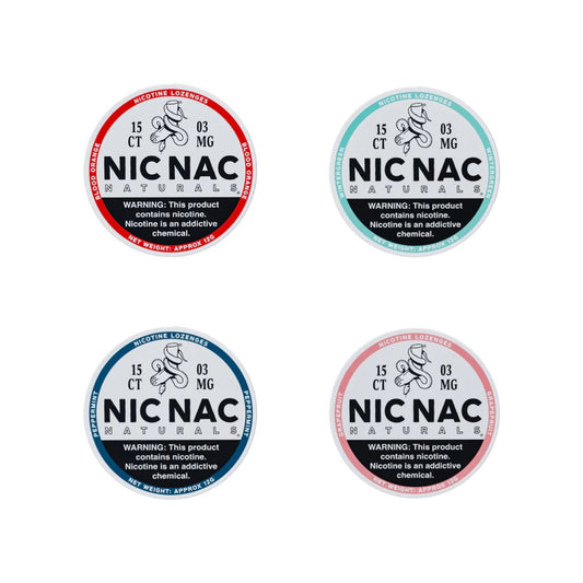 3mg Nic Nac Naturals Nicotine - 15 Lozenge Tablets (Buy 2 Get 1 Free) - Flavour: Peppermint