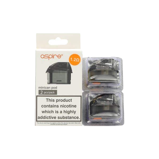 Aspire Minican Replacement Pods Two Pack 2ml (0.8Ohm/1.2Ohm) - Resistances: 0.8ohm