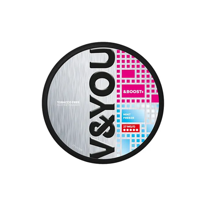 27mg V&YOU Boost+ Nicotine Pouch - 20 Pouches (Buy 1 Get 1 Free) - Flavour: Intense Mint