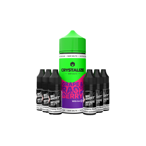 0mg Crystalize Bar Salts 120ml Longfill (50VG/50PG) + 6x Free 20mg Nicotine Shots 10ml - Flavour: Lemon & Lime