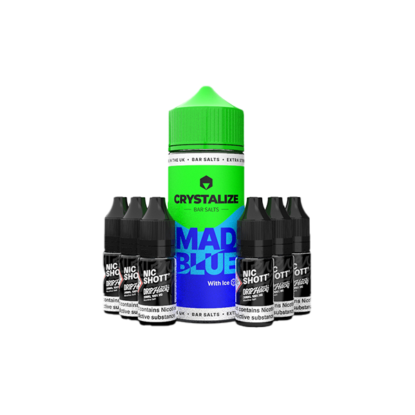 0mg Crystalize Bar Salts 120ml Longfill (50VG/50PG) + 6x Free 20mg Nicotine Shots 10ml - Flavour: Watermelon