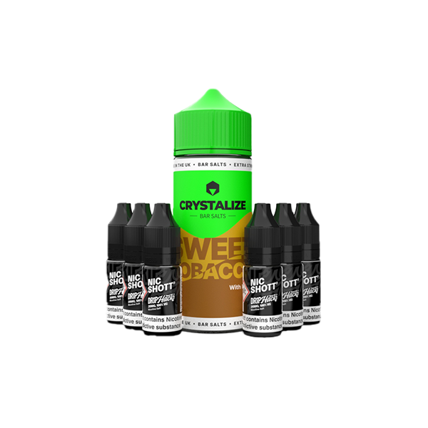 0mg Crystalize Bar Salts 120ml Longfill (50VG/50PG) + 6x Free 20mg Nicotine Shots 10ml - Flavour: Watermelon