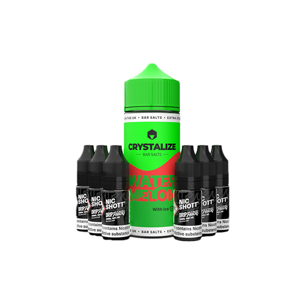 0mg Crystalize Bar Salts 120ml Longfill (50VG/50PG) + 6x Free 20mg Nicotine Shots 10ml - Flavour: Spearmint