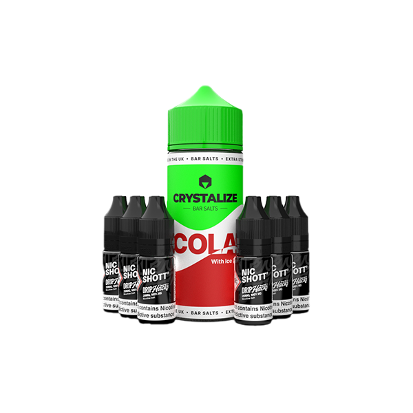 0mg Crystalize Bar Salts 120ml Longfill (50VG/50PG) + 6x Free 20mg Nicotine Shots 10ml - Flavour: Watermelon