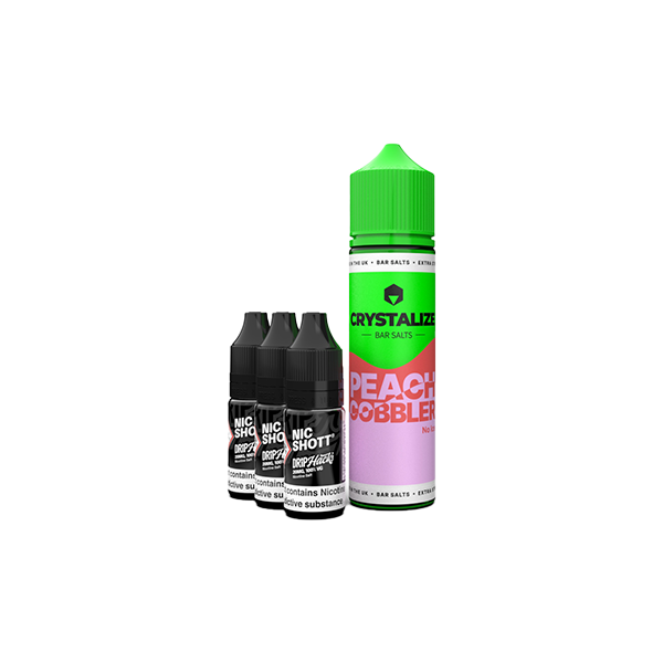 0mg Crystalize Bar Salts 60ml Longfill (50VG/50PG) + 3x Free 20mg Nicotine Shots 10ml - Flavour: Watermelon