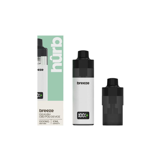 Hurb Breeze CBD 1000mg Prefilled Pod 10ml + Pod Vape Device - Flavour: Menthol