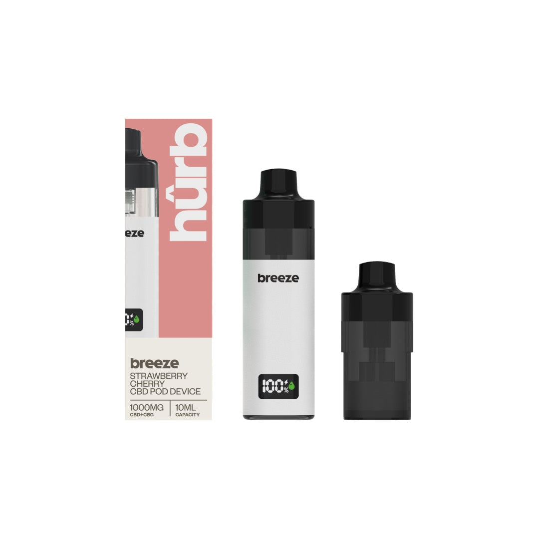 Hurb Breeze CBD 1000mg Prefilled Pod 10ml + Pod Vape Device - Flavour: Super Lemon Haze
