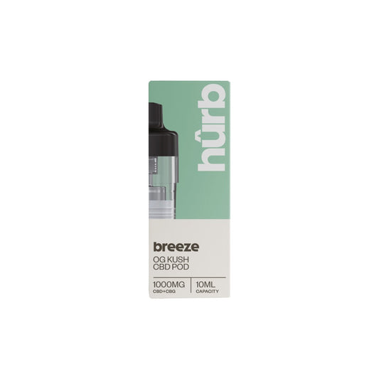 Hurb Breeze CBD 1000mg Pre-filled Pod 10ml - Flavour: OG Kush
