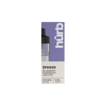 Hurb Breeze CBD 1000mg Pre-filled Pod 10ml - Flavour: Strawberry Cherry