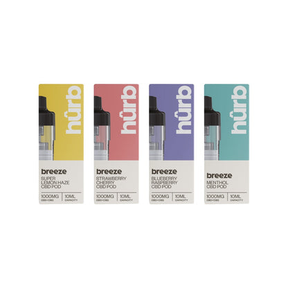 Hurb Breeze CBD 1000mg Pre-filled Pod 10ml - Flavour: Mango