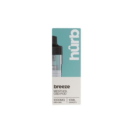 Hurb Breeze CBD 1000mg Pre-filled Pod 10ml - Flavour: Menthol