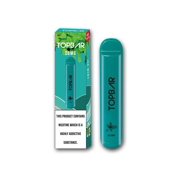 20mg Top Bar Disposable Vape Pod 600 Puffs - Flavour: Green Mango