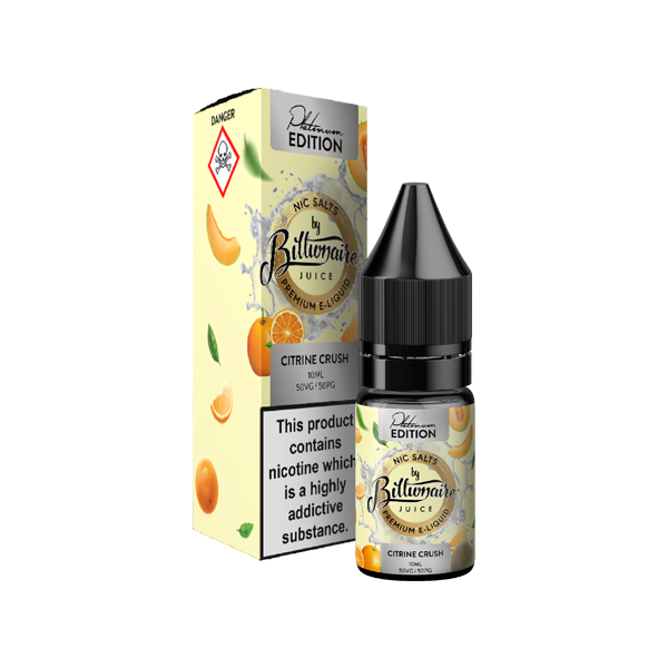 20mg Billionaire Juice Platinum Edition 10ml Nic Salts (50VG/50PG) - Flavour: Crystal Ice
