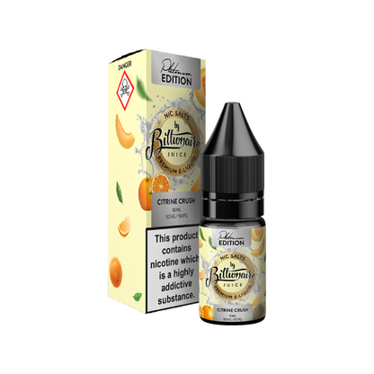 20mg Billionaire Juice Platinum Edition 10ml Nic Salts (50VG/50PG) - Flavour: Crystal Ice