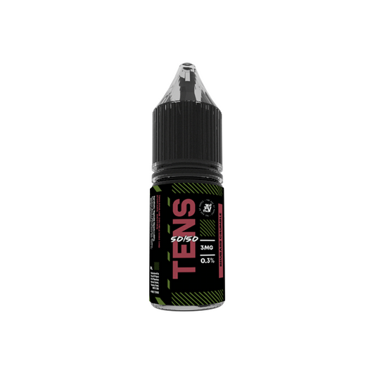 12mg Tens 50/50 10ml (50VG/50PG) - (Full Box) Pack Of 10 - Flavour: Apple & Watermelon