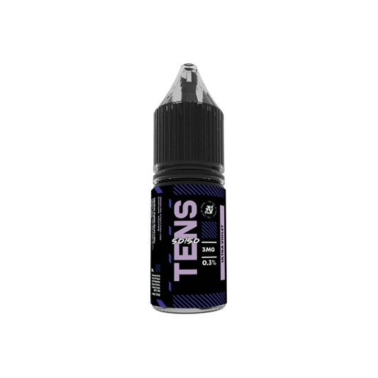 12mg Tens 50/50 10ml (50VG/50PG) - (Full Box) Pack Of 10 - Flavour: Strawberry