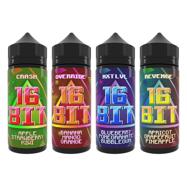 16 Bit 100ml Shortfill 0mg (70VG/30PG) - Flavour: OVERRIDE