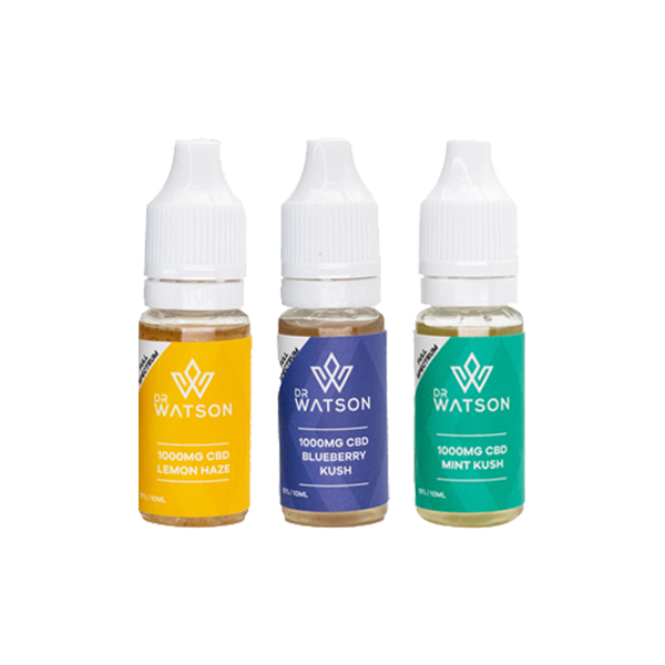 Dr Watson 1000mg Full Spectrum CBD E-liquid 10ml (BUY 1 GET 1 FREE) - Flavour: Strawberry Diesel