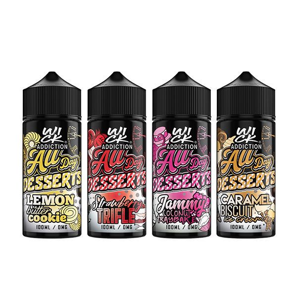 Wick Addiction All Day Desserts 100ml Shortfill 0mg (70VG/30PG) - Flavour: Strawberry Trifle