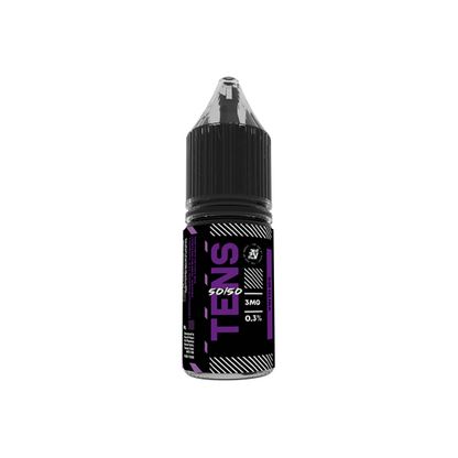 3mg Tens 50/50 10ml (50VG/50PG) - (Full Box) Pack Of 10 - Flavour: Rhubarb Crumble