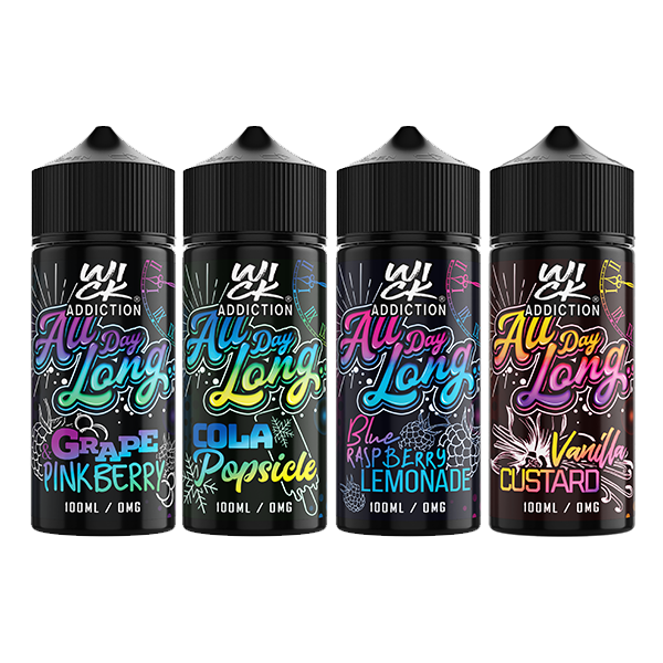 Wick Addiction All Day Long 100ml Shortfill 0mg (70VG/30PG) - Flavour: Blue Raspberry Lemonade