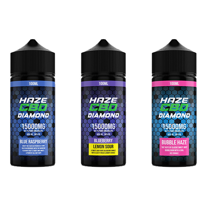 Haze CBD Diamond 15000mg CBD E-Liquid 100ml - Flavour: Blue Raspberry