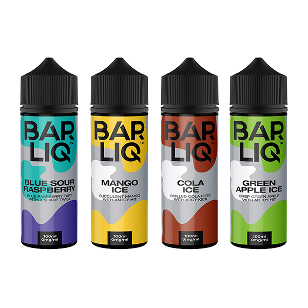 0mg Bar Liq shortfill 120ml (70VG/30PG) - Flavour: Blue Sour Raspberry