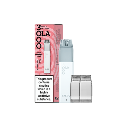 20mg SMPO Ola 3000 Prefilled Pod Vape Kit - 2ml (Pack of 3) - Flavour: Pink Lemonade