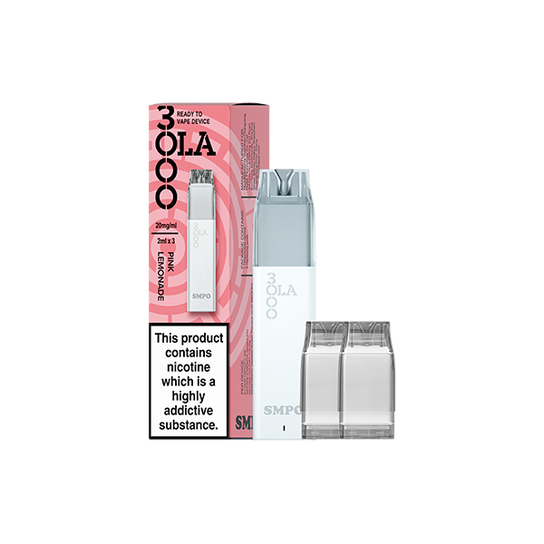 20mg SMPO Ola 3000 Prefilled Pod Vape Kit - 2ml (Pack of 3) - Flavour: Purple Grape
