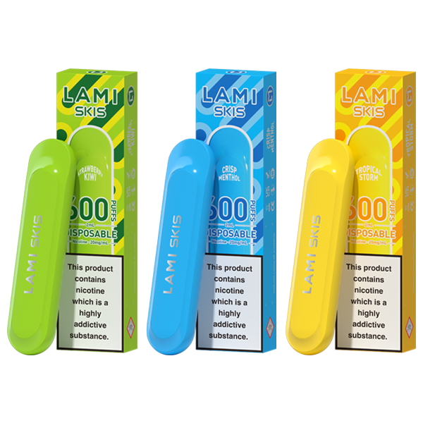 20mg Lami Skis Disposable Vaping Device 600 Puffs - Flavour: Icy Watermelon