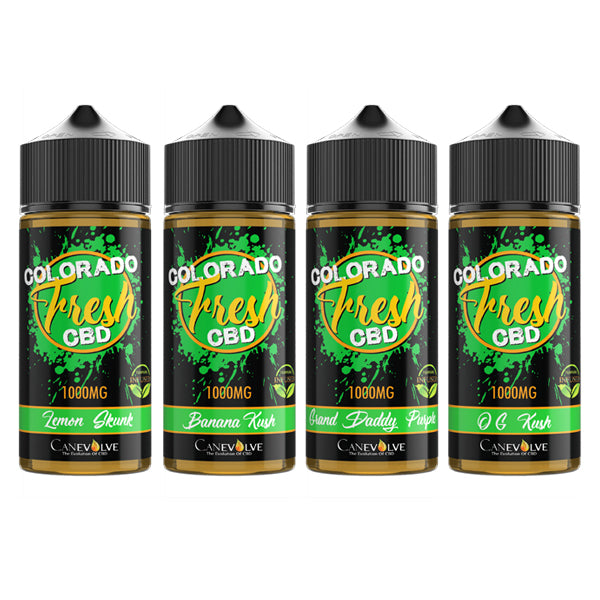 Colorado Fresh 1000mg CBD Vaping Liquid 100ml (50PG/50VG) - Flavour: Banana Kush