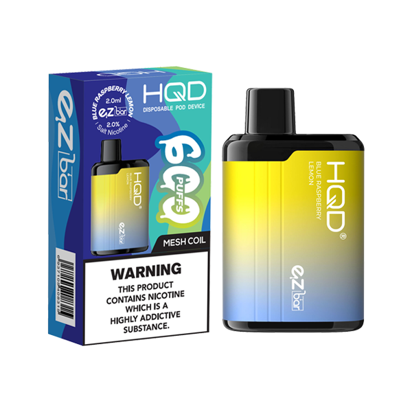 20mg HQD EZ Bar Disposable Vape Device 600 Puffs - Flavour: Fresh Berries