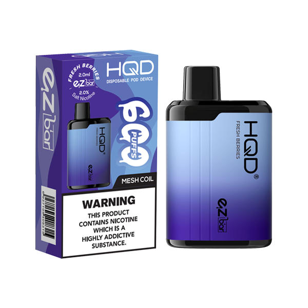 20mg HQD EZ Bar Disposable Vape Device 600 Puffs - Flavour: Honeycrisp Apple