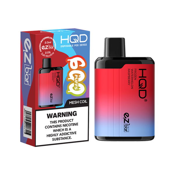 20mg HQD EZ Bar Disposable Vape Device 600 Puffs - Flavour: Fresh Berries