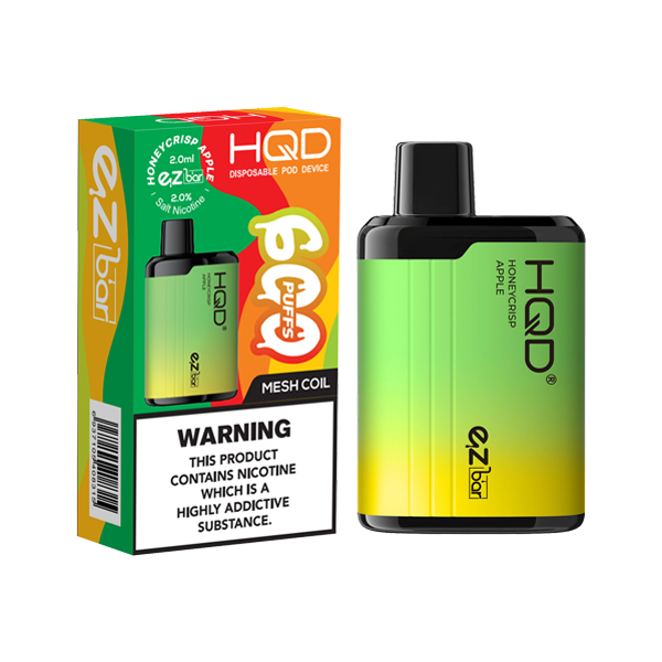 20mg HQD EZ Bar Disposable Vape Device 600 Puffs - Flavour: Lime Passion Fruit