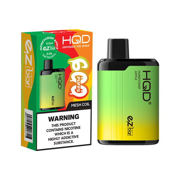 20mg HQD EZ Bar Disposable Vape Device 600 Puffs - Flavour: Strawberry Watermelon