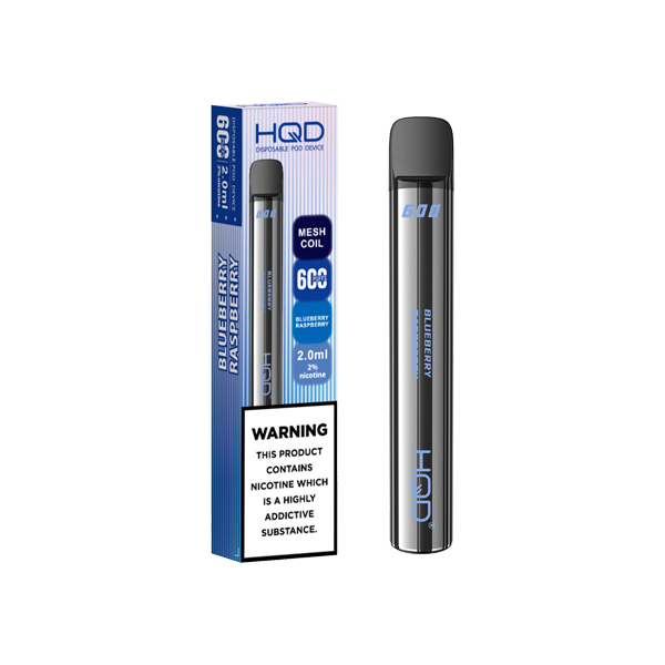20mg HQD 600 Disposable Vape Device 600 Puffs - Flavour: Grape Ice