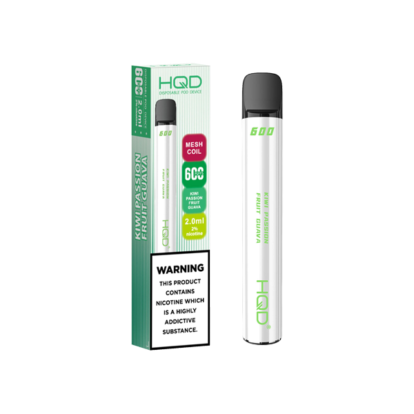 20mg HQD 600 Disposable Vape Device 600 Puffs - Flavour: Grape Ice