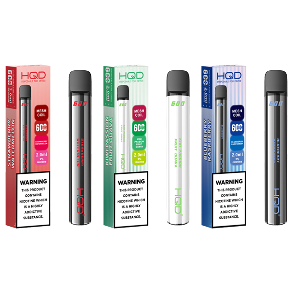 20mg HQD 600 Disposable Vape Device 600 Puffs - Flavour: Strawberry Watermelon