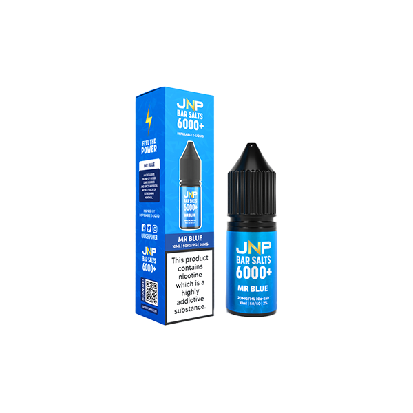 10mg JNP 6000+ Bar Salts 10ml (50VG/50PG) - Flavour: Blue Razz Gummy Bear