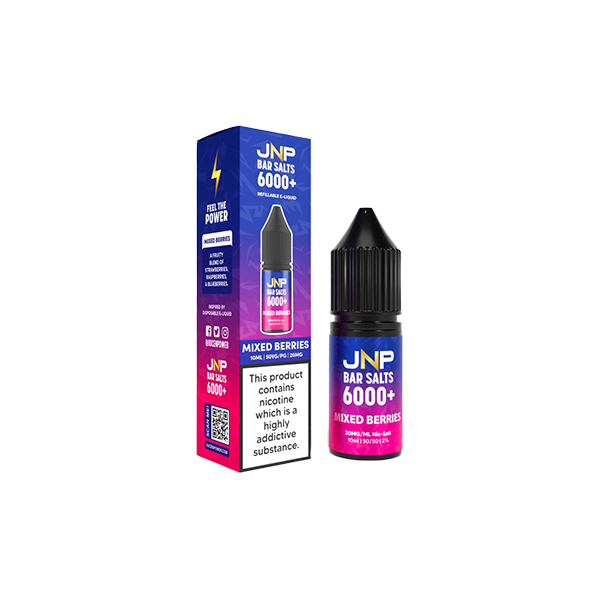 20mg JNP 6000+ Bar Salts 10ml (50VG/50PG) - Flavour: Blackcurrant Aniseed