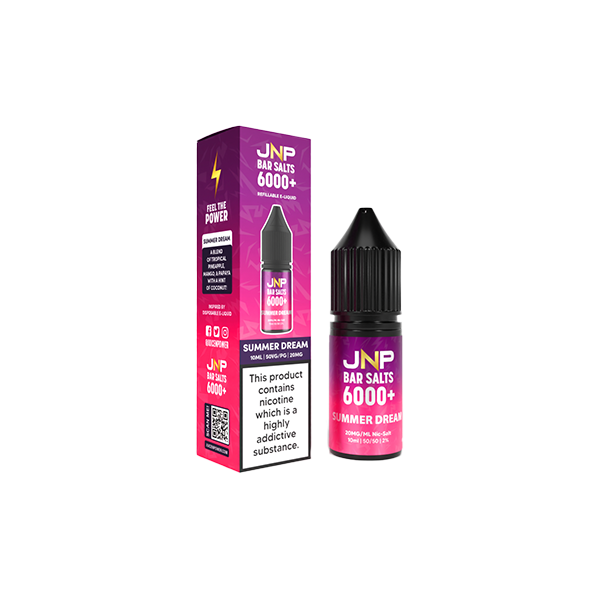 20mg JNP 6000+ Bar Salts 10ml (50VG/50PG) - Flavour: Watermelon Breeze