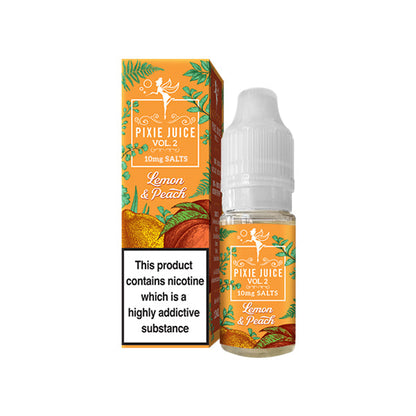 10mg Pixie Juice Volume 2 10ml Nic Salts (50VG/50PG) - Flavour: Lemon & Peach
